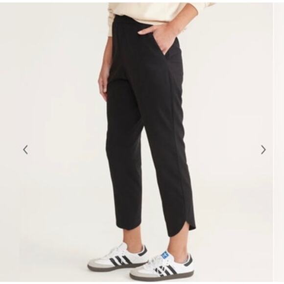 Marine Layer Re-Spun Allison Pants Sz XS Black Tulip Hem Pull On Lightweight - Picture 3 of 8